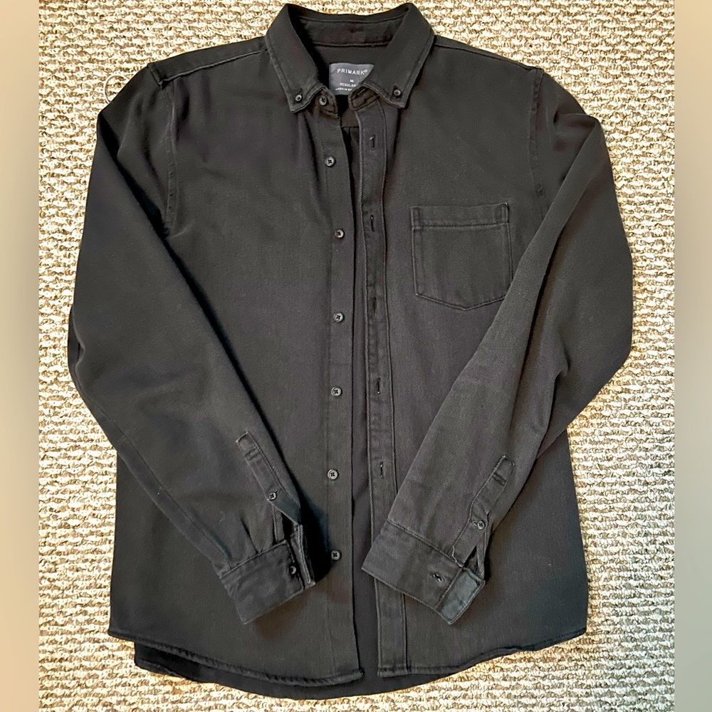 Washed Black Button Down Shirt